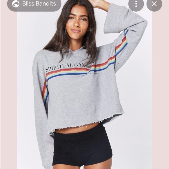 Spiritual gangster rainbow cropped hoodie size S - Picture 6 of 10